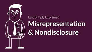 Misrepresentation and Nondisclosure  Contracts  Defenses amp Excuses [upl. by Ebony]