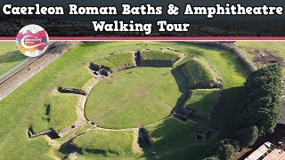 CAERLEON ROMAN BATHS amp AMPHITHEATRE WALES  Walking Tour  Pinned on Places [upl. by Levitus]