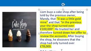 How to apply misrepresentation Liam cupcake scenario [upl. by Conias]