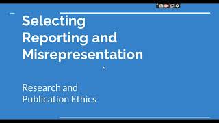 Selective Reporting and Misrepresentation of data Research and Publication ethics Phd coursework [upl. by Karin]