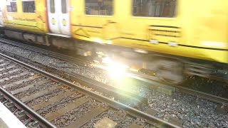 Merseyrail 507 009 making arcs at Birkdale station [upl. by Ahsienod]